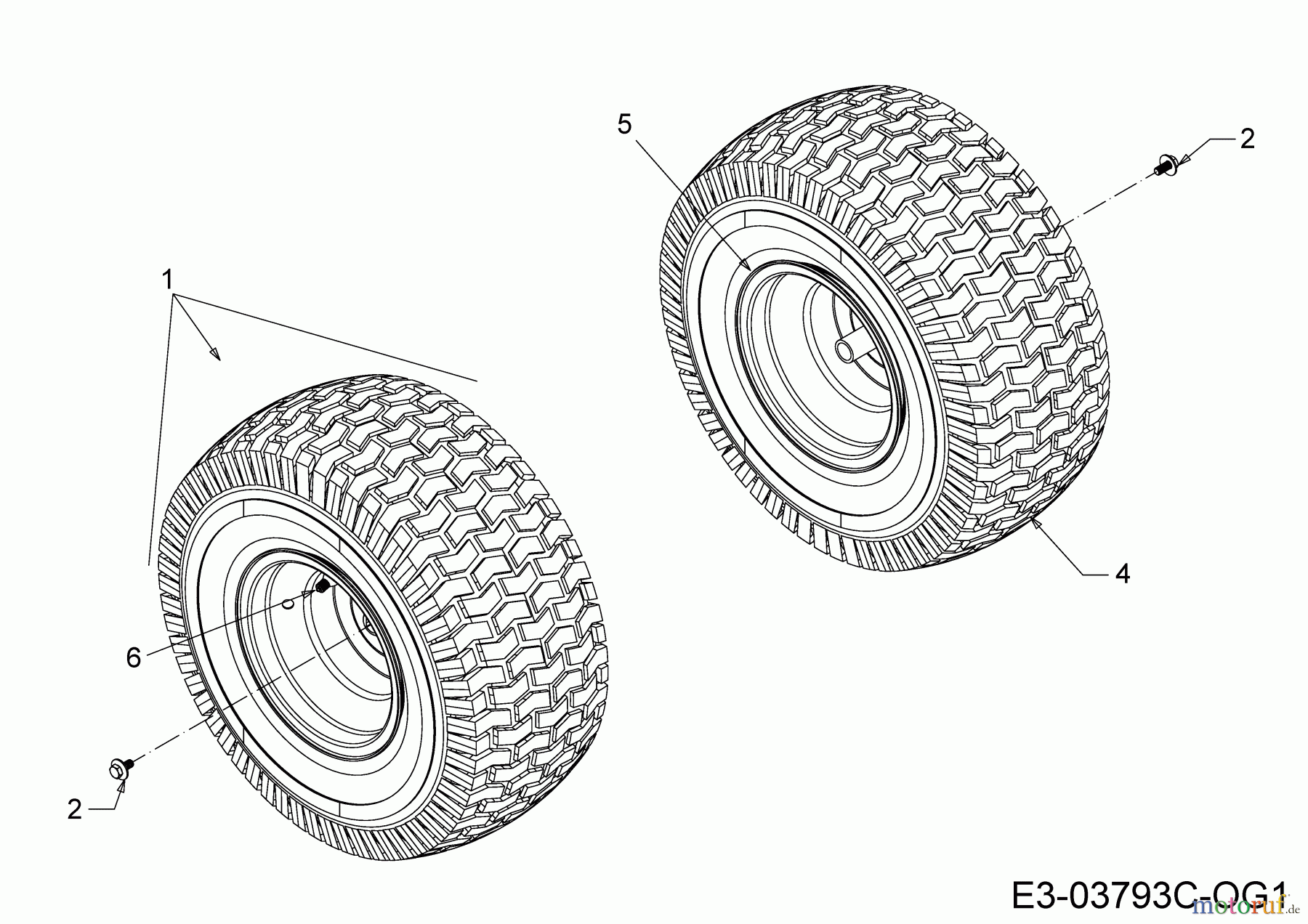 Tigara Rasentraktoren TG 19/107 H 13IJ79KG649 (2019) Räder hinten