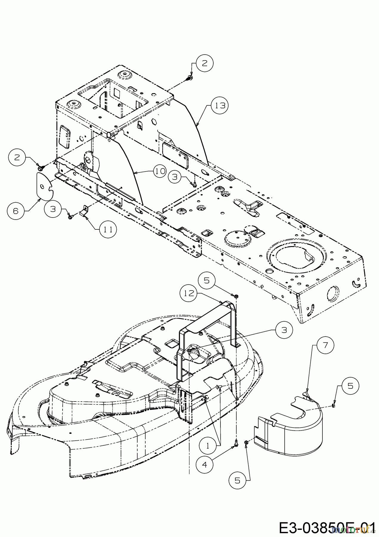 MTD Rasentraktoren MTD 96 13A7765F600 (2019) Abdeckungen Mähwerk F (38