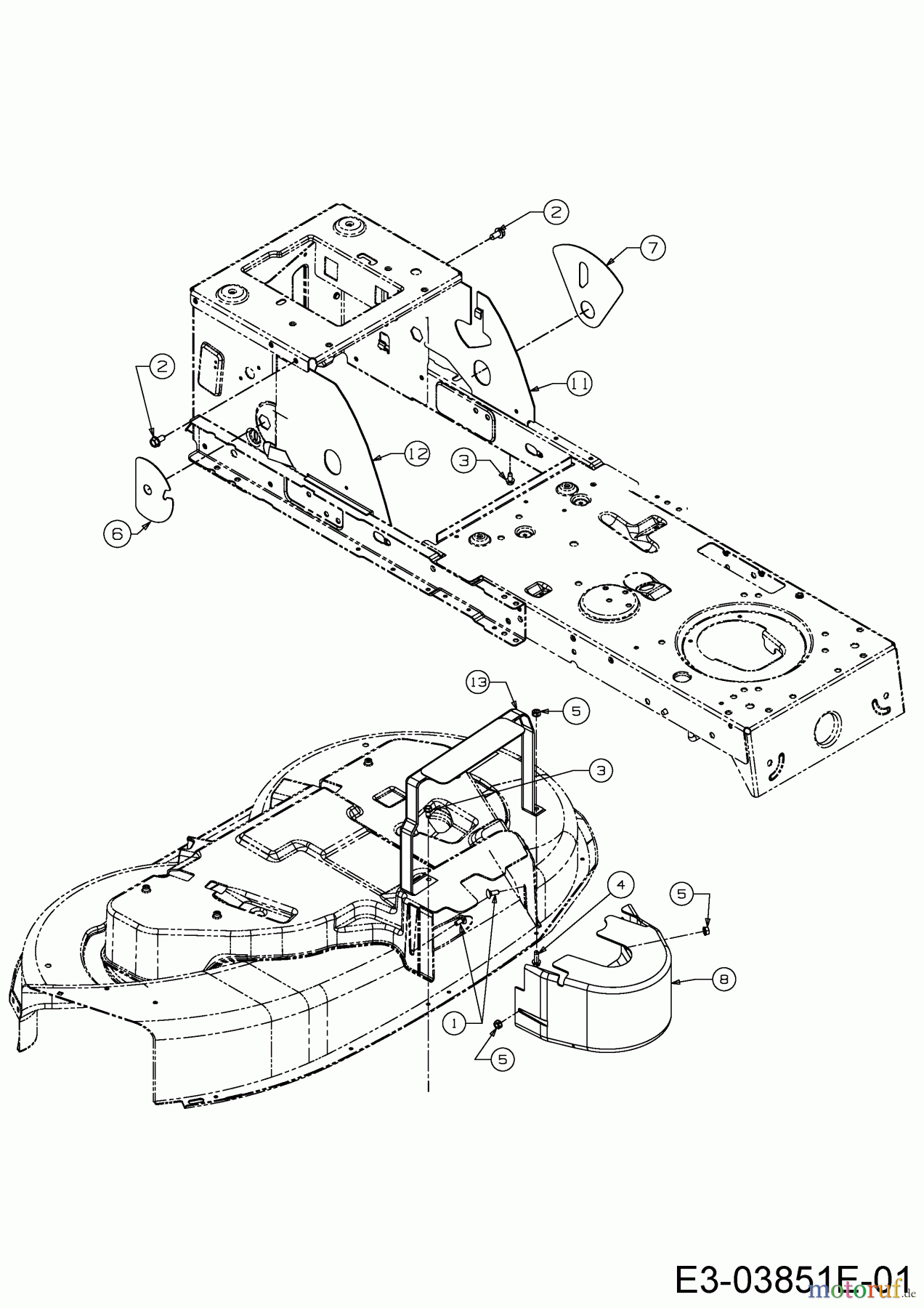 MTD Rasentraktoren Smart RF 130 H 13HH79KF600 (2020) Abdeckungen Mähwerk F (38