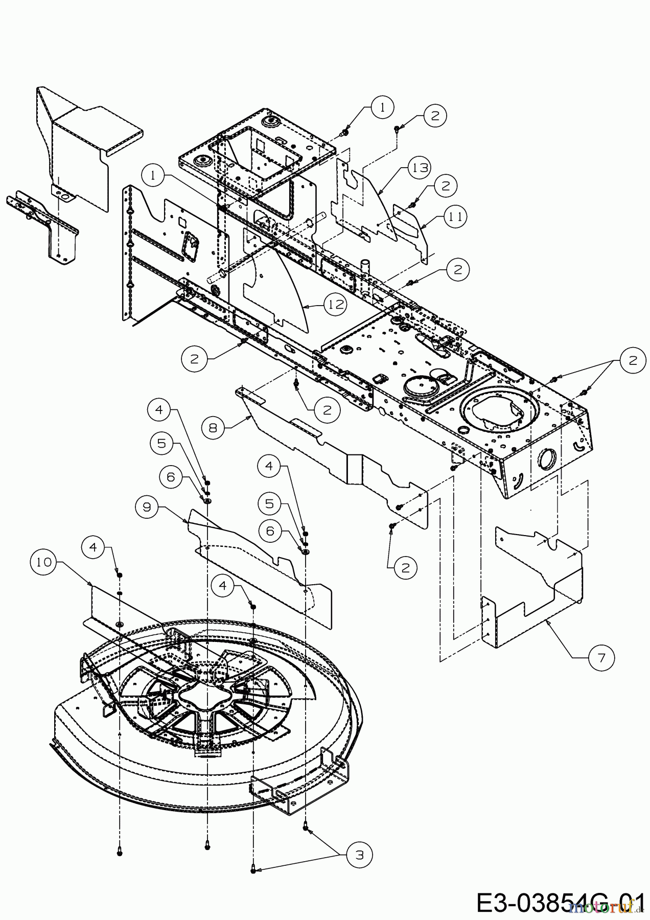 MTD Rasentraktoren Smart RC 125 13IH76KC600 (2020) Abdeckungen Mähwerk A,C (30