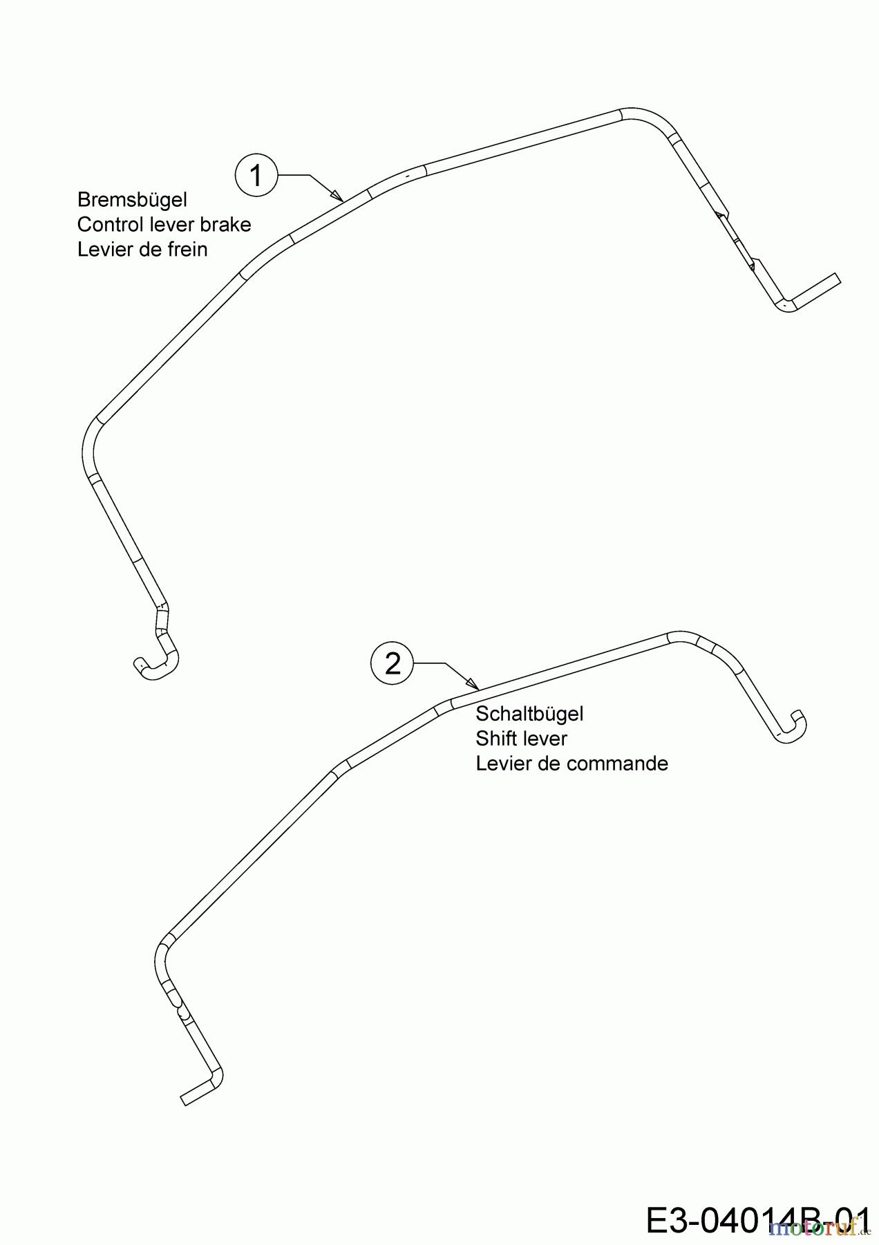 MTD Motormäher mit Antrieb Smart 53 MSPB 12A-A05D600 (2019) Bremsbügel, Schaltbügel