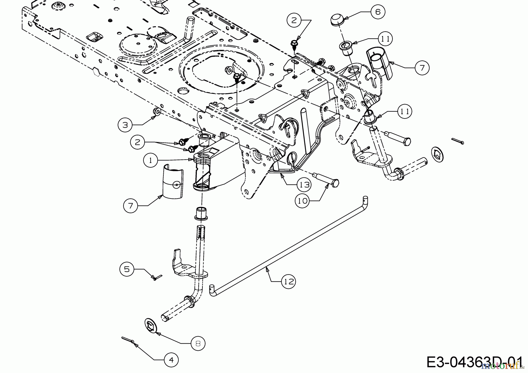 MTD Rasentraktoren Smart RC 125 13IH76KC600 (2020) Vorderachse