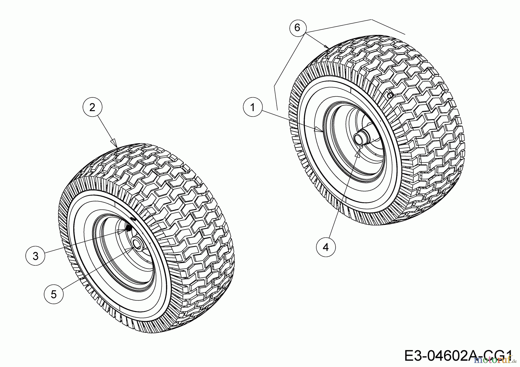 Helington Rasentraktoren H 96 H 13A879KG686 (2020) Räder vorne 15x6
