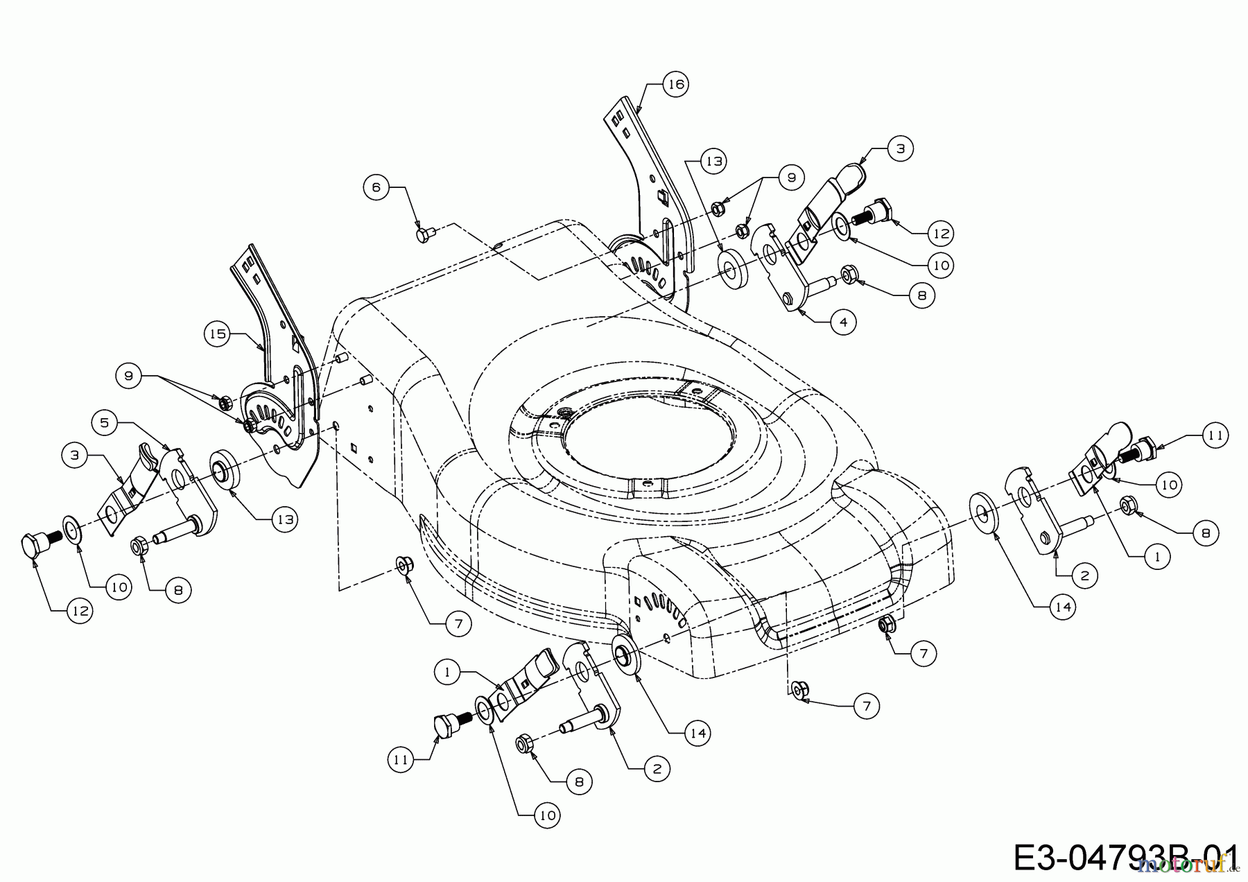 MTD Motormäher 46 B 11A-J15B600 (2018) Achsen, Höhenverstellung
