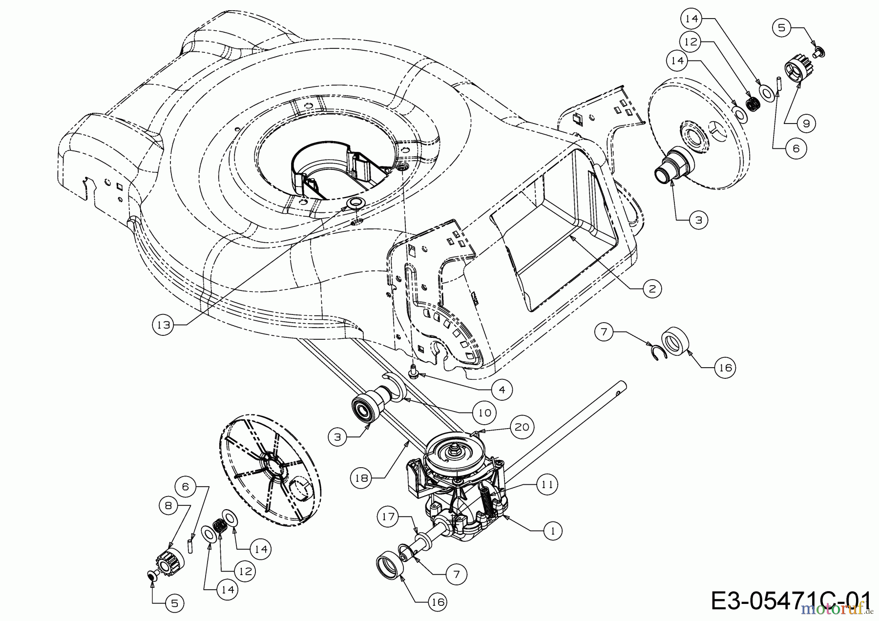  MTD Motormäher mit Antrieb 46 BS 12A-J75B600  (2020) Getriebe, Keilriemen