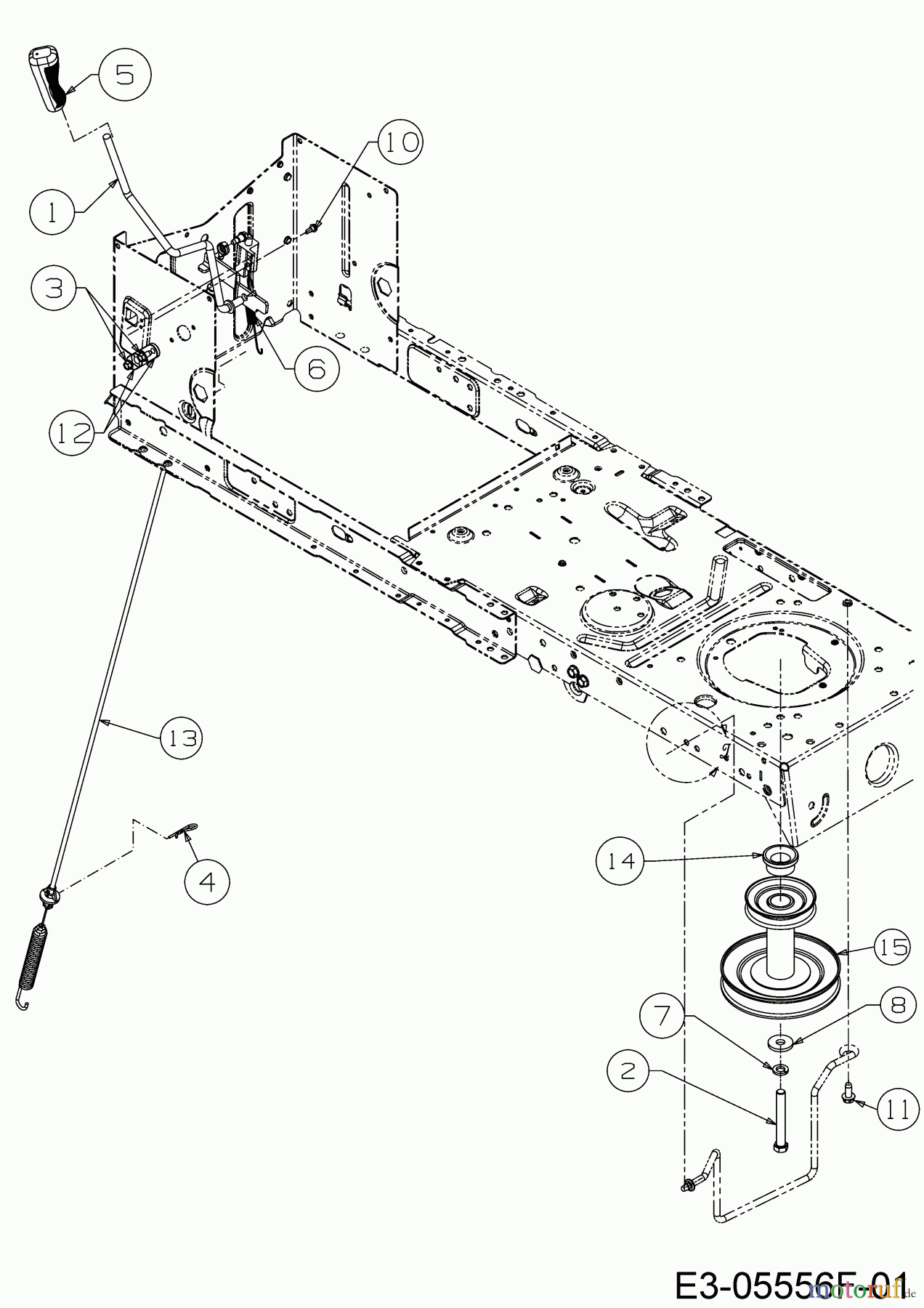  Helington Rasentraktoren H 96 H 13A879KG686  (2020) Mähwerkseinschaltung, Motorkeilriemenscheibe