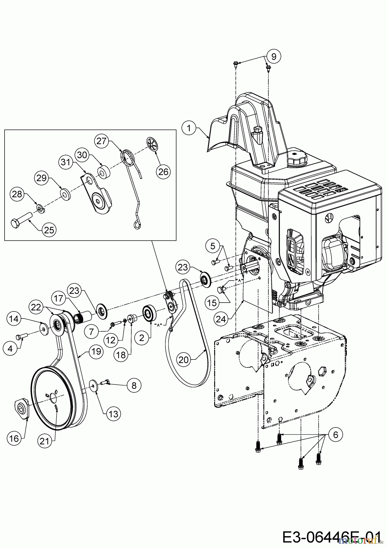 MTD Schneefräsen Optima ME 76 31AY5ET5678 (2020) Fahrantrieb, Fräsantrieb