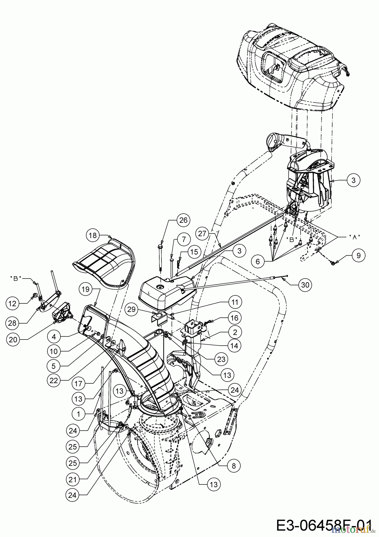 MTD Schneefräsen Optima ME 76 31BY5ET5678 (2021) Auswurfschacht, Joystick
