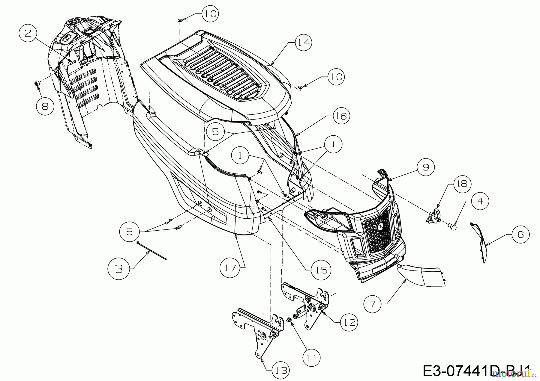  MTD Rasentraktoren Gold 200-105 T 13BT76KN615  (2019) Motorhaube K-Style
