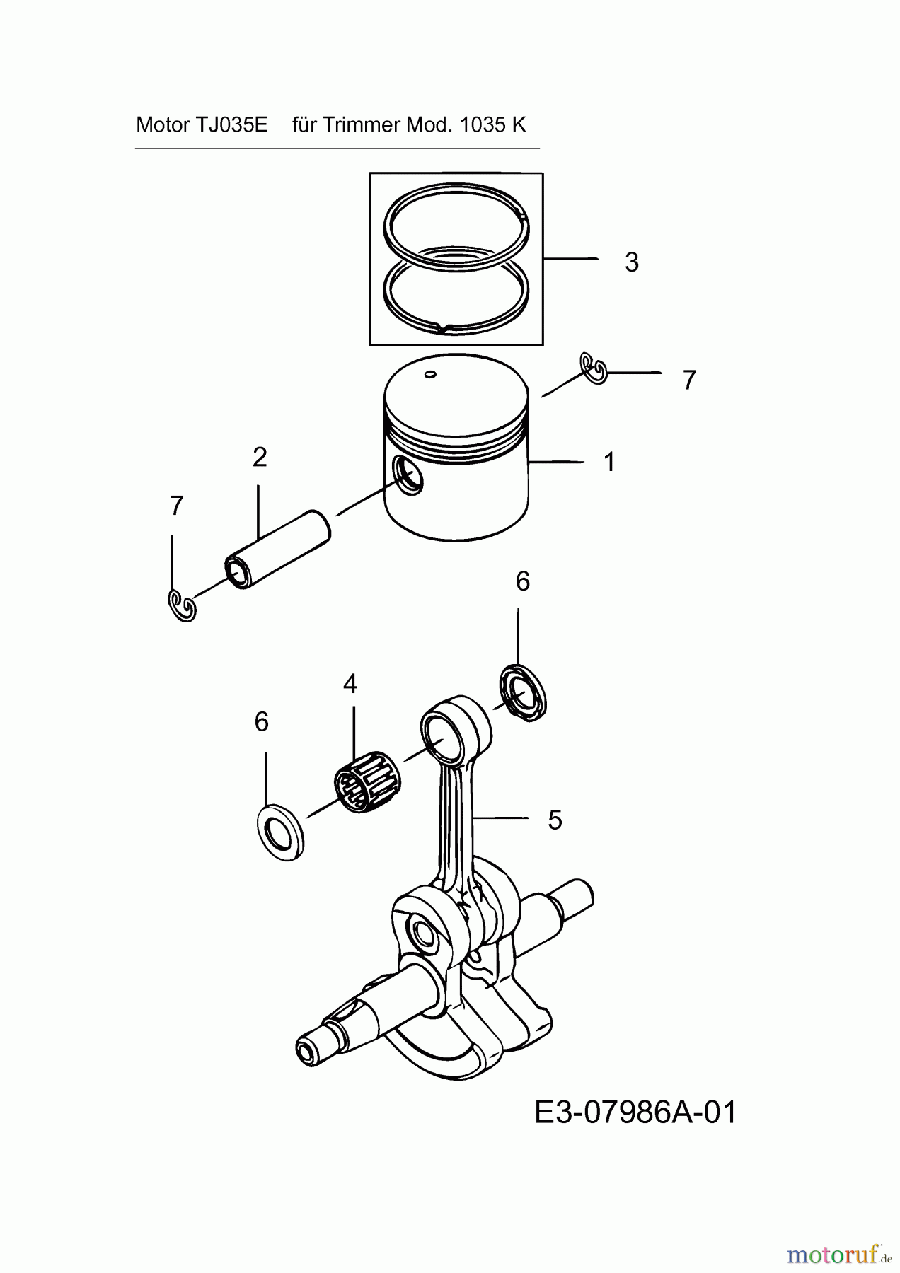 MTD Motorsensen 1035 K 41AD7U8B678 (2017) Kolben, Kurbelwelle