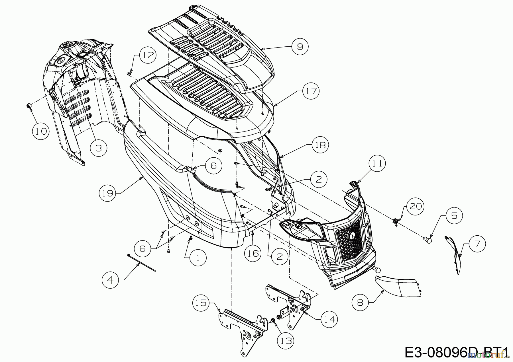  MTD Rasentraktoren LT 92 EXHB 13HM71KE682  (2019) Motorhaube K-Style