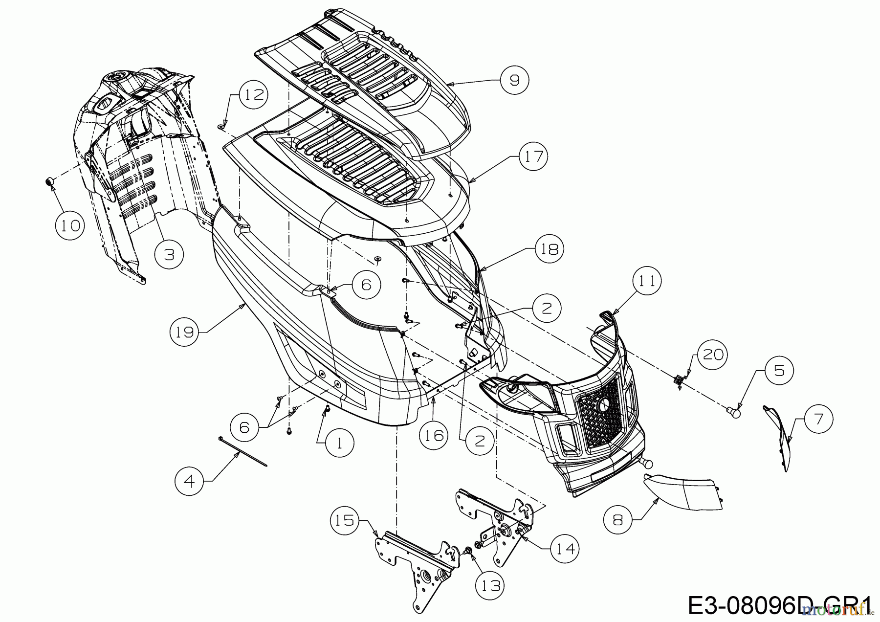  Helington Rasentraktoren H 96 HB 13IM79KF686  (2019) Motorhaube K-Style
