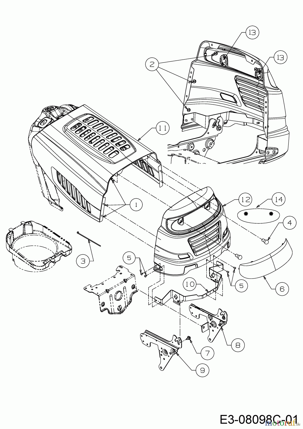 MTD Rasentraktoren MTD 96 13BH765F600 (2020) Motorhaube 5-Style
