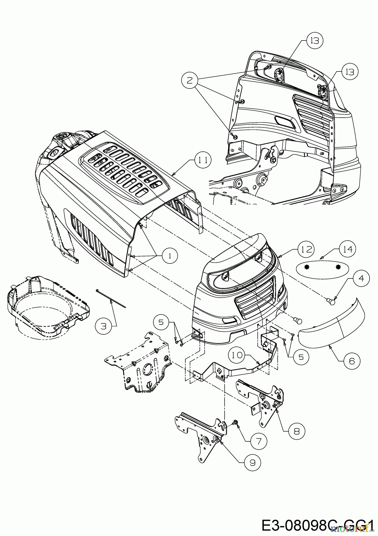 Mastercut Rasentraktoren Mastercut 92-155 ab 2017 13IM765E659 (2019) Motorhaube 5-Style