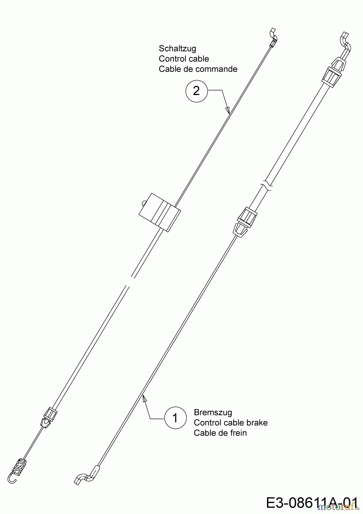Mr.Gardener Motormäher mit Antrieb HW 46 BA-IS 12A-TNB9629 (2020) Bremszug, Schaltzug