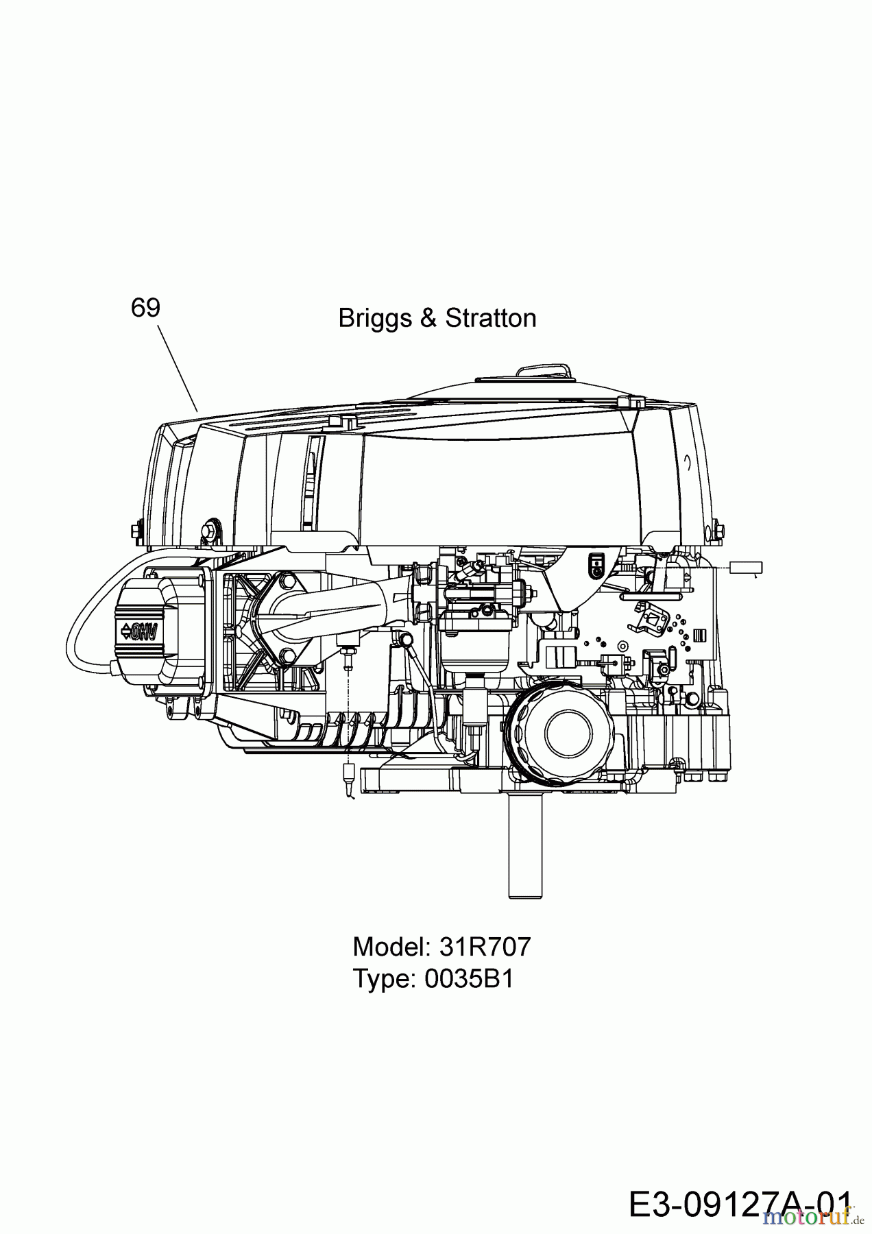 MTD Rasentraktoren Power 1750 13HN715N683 (2019) Motor Briggs & Stratton