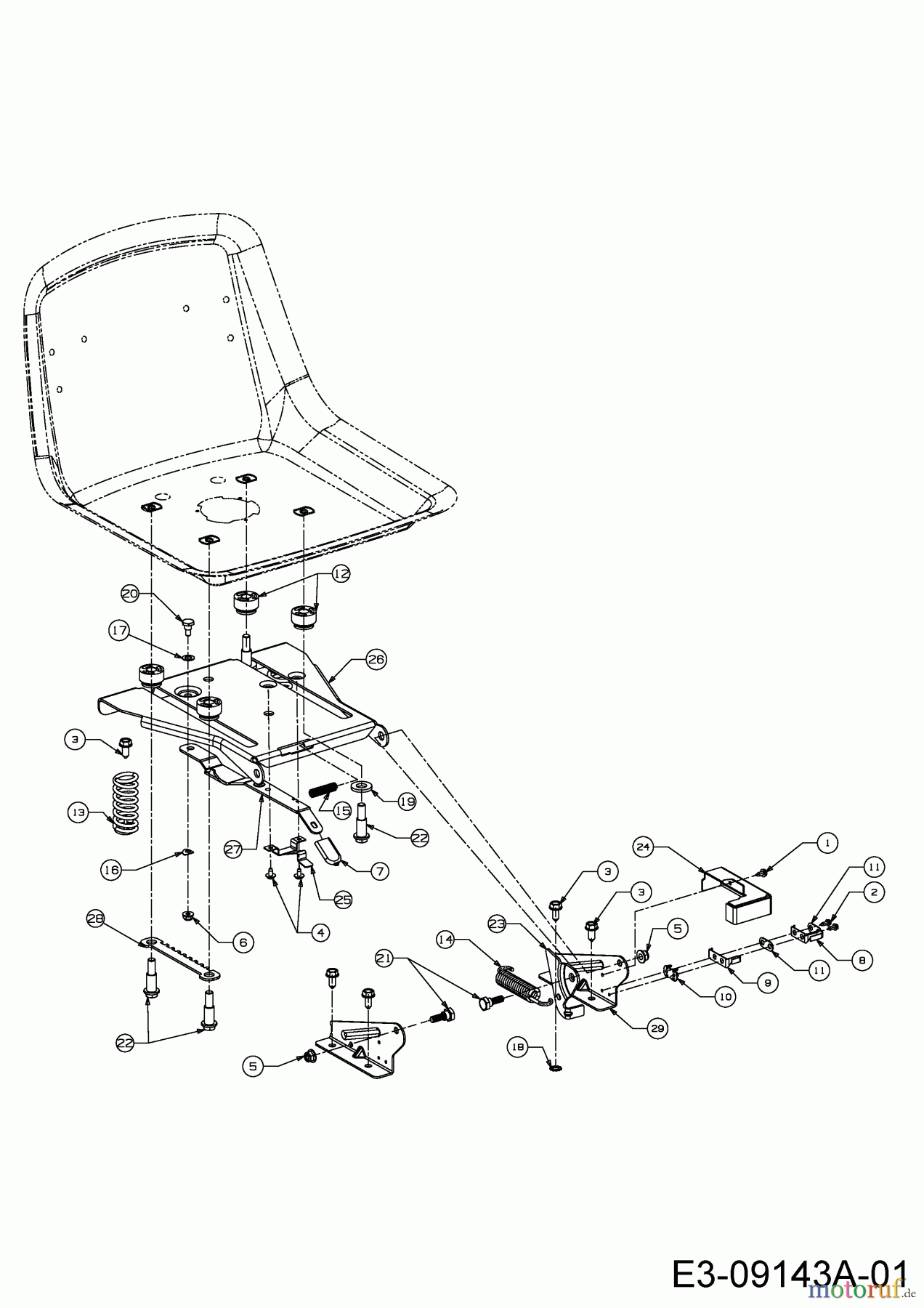 Bestgreen Rasentraktoren BG PRO 92 HRBK 13BM71SE655 (2020) Sitzträger
