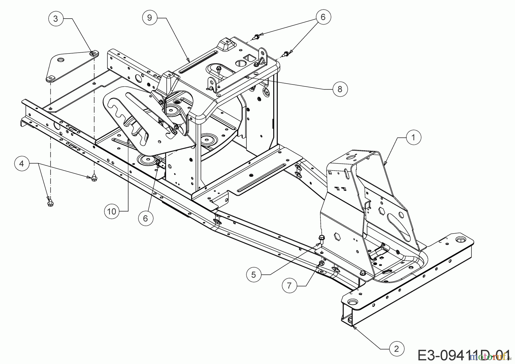  MTD Rasentraktoren Mnirider 76 RDHE 13B721SD600  (2020) Rahmen