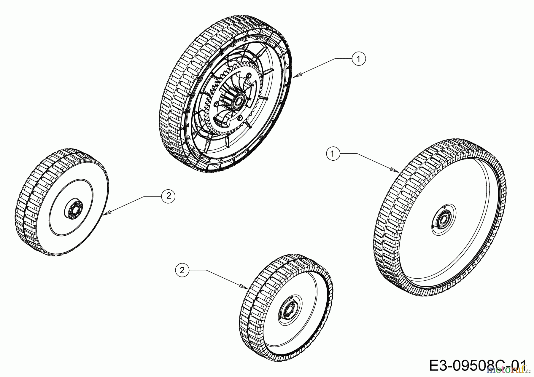 MTD Motormäher mit Antrieb Smart 53 SPOHW 12A-PBJ6600 (2020) Räder