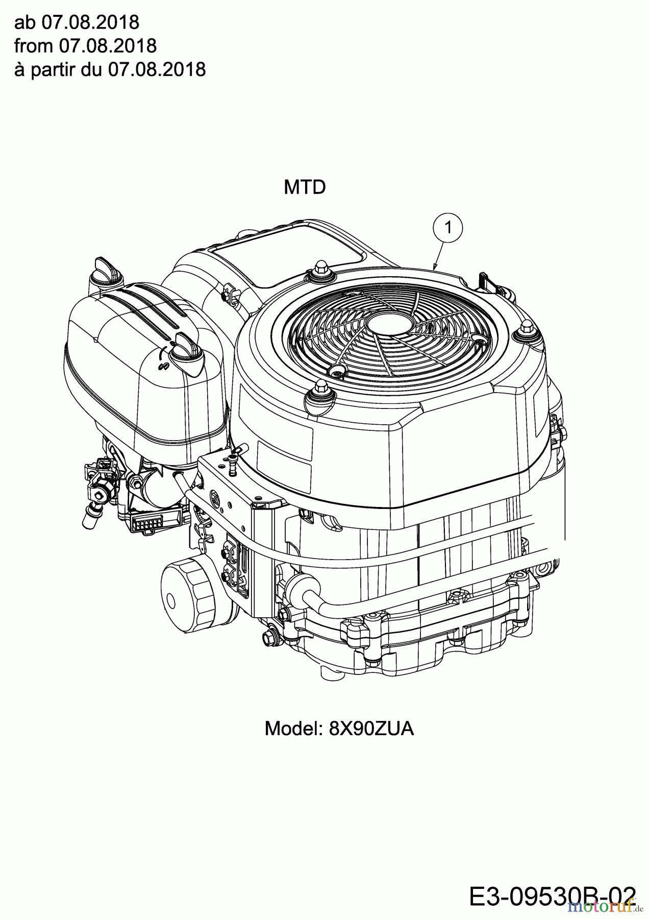MTD Zero Turn Z 170 DH 17AMCACS678 (2019) Motor MTD ab 07.08.2018