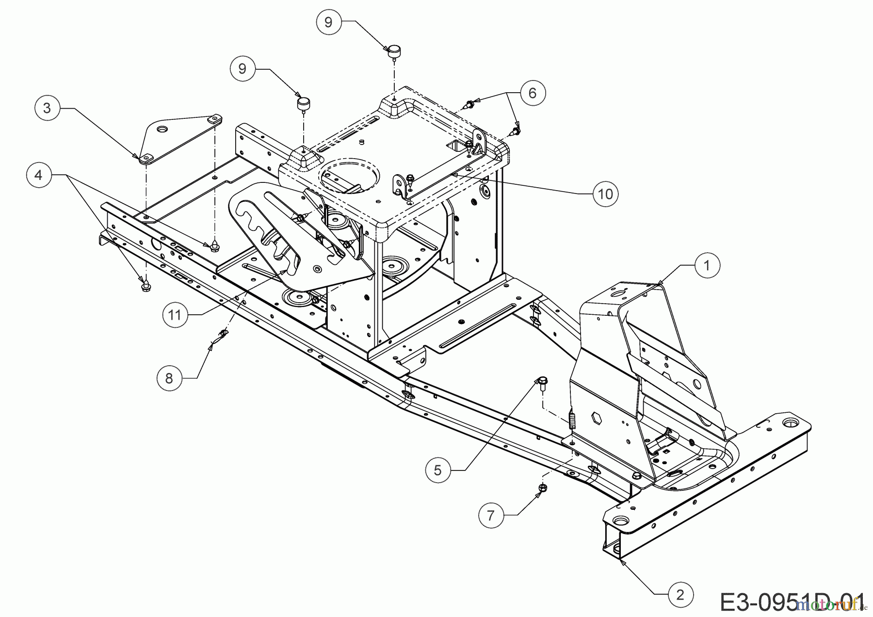 MTD Rasentraktoren Minirider 60 RDHE 13B521SC600 (2020) Rahmen