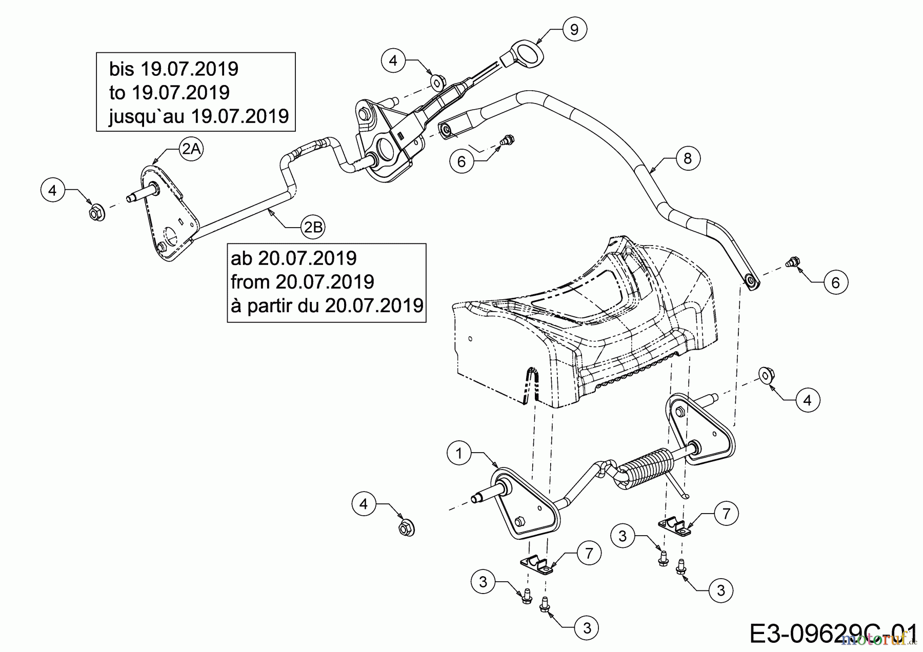 MTD Motormäher mit Antrieb Advance 53 SPKVHW 12AKPN7D600 (2019) Achsen, Höhenverstellung