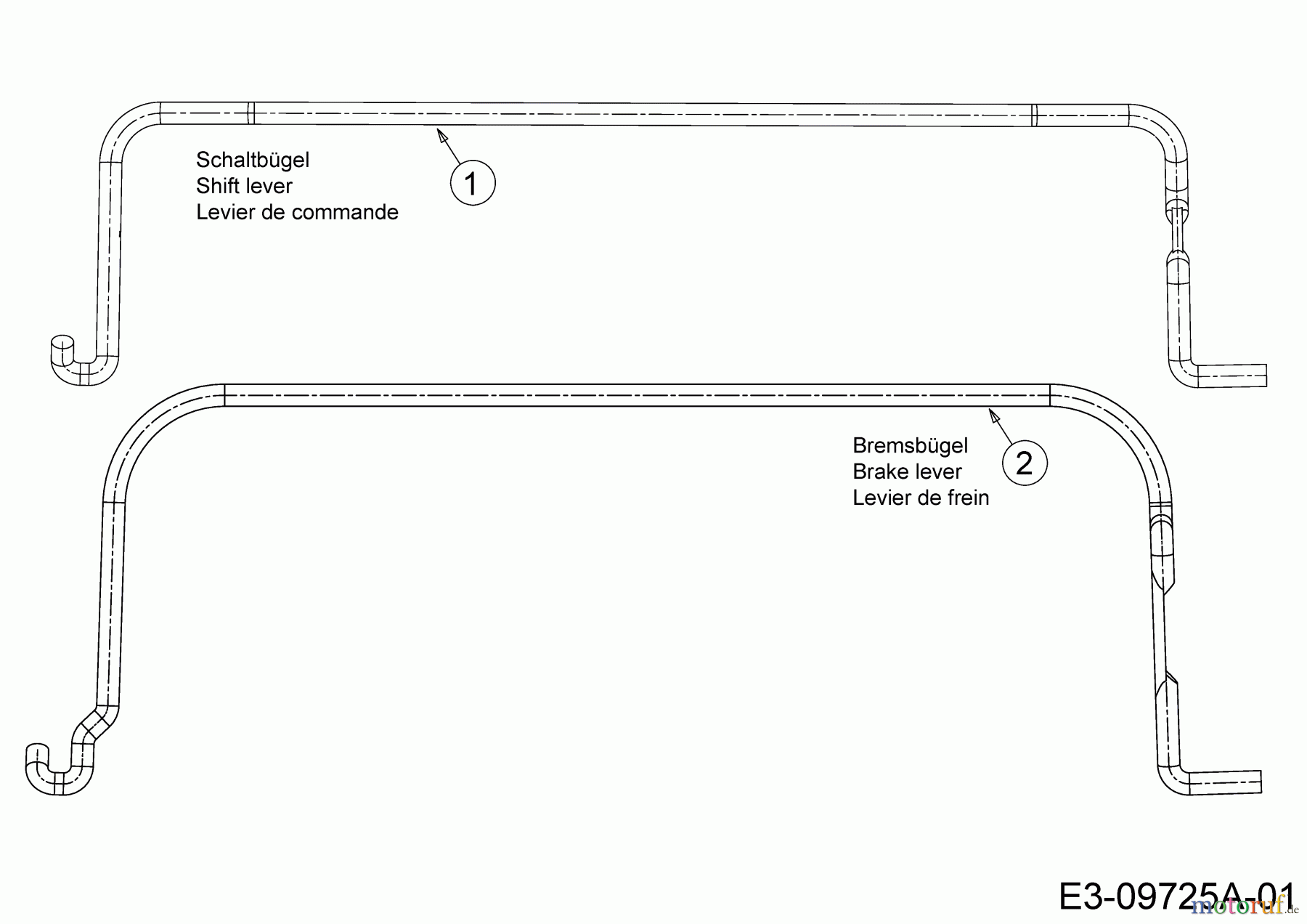  MTD Motormäher mit Antrieb 46 BS 12A-J75B600  (2020) Bremsbügel, Schaltbügel
