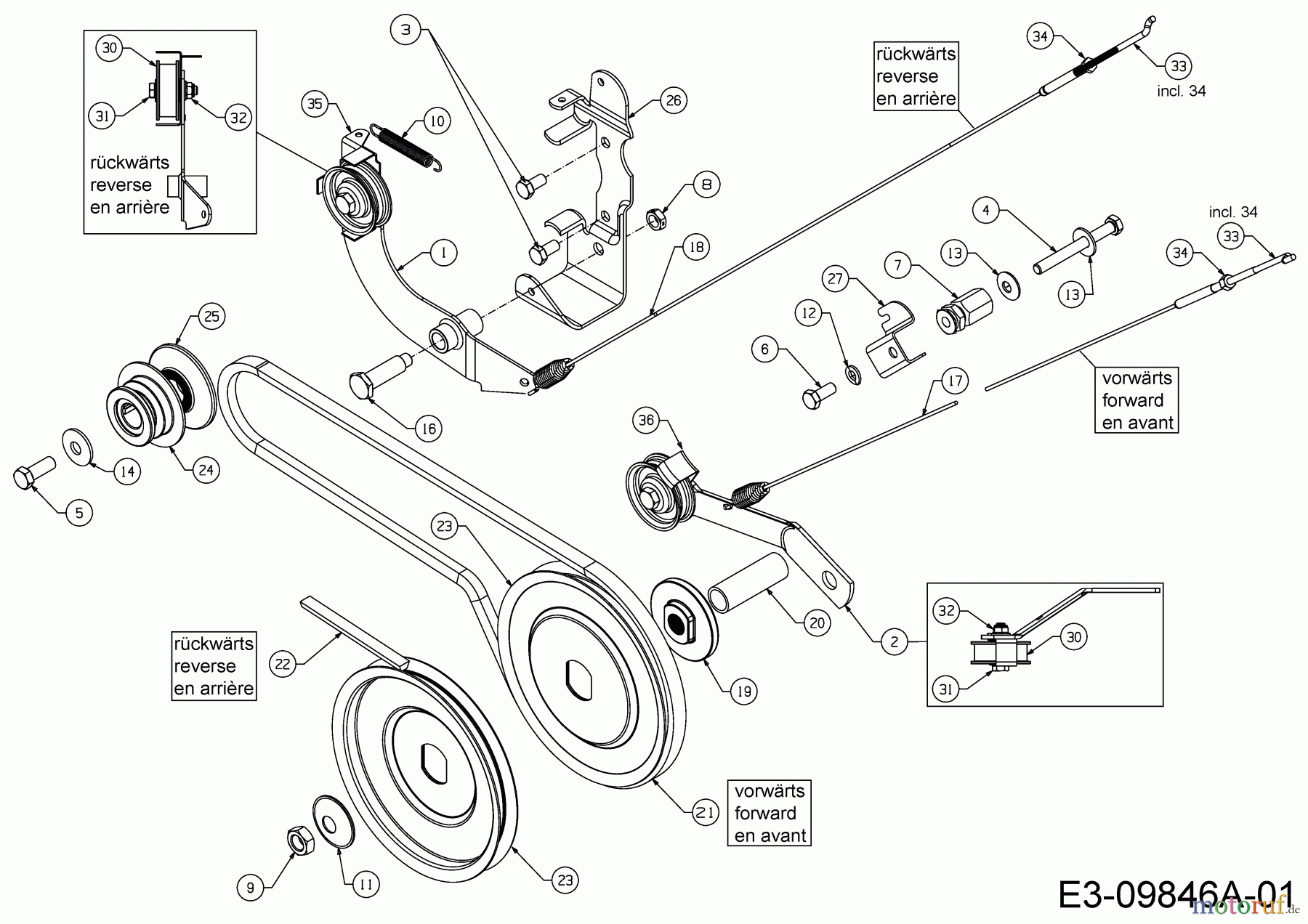 MTD Motorhacken T/380 M 21D-38MT678 (2020) Keilriemen, Spannrolle