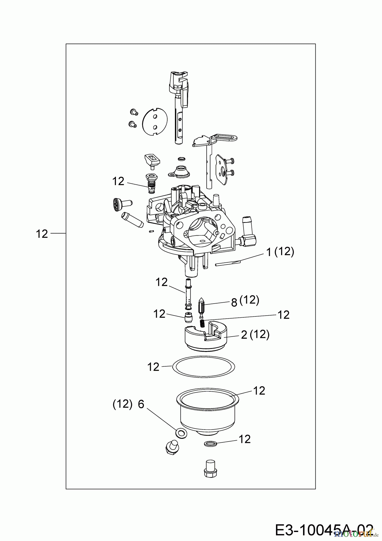 MTD-Motoren Horizontal 678-SH 752Z678-SH (2019) Reparatursatz Vergaser
