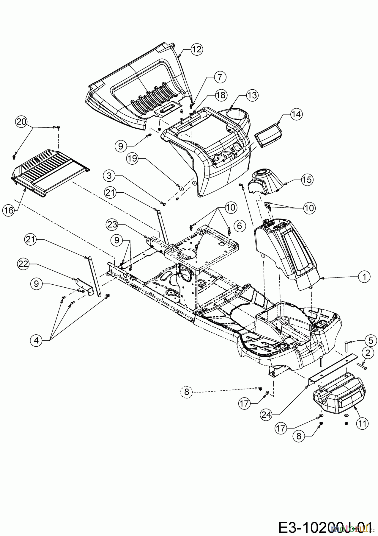  MTD Rasentraktoren Minirider 60 RDHE 13AW21SC600  (2019) Verkleidungen