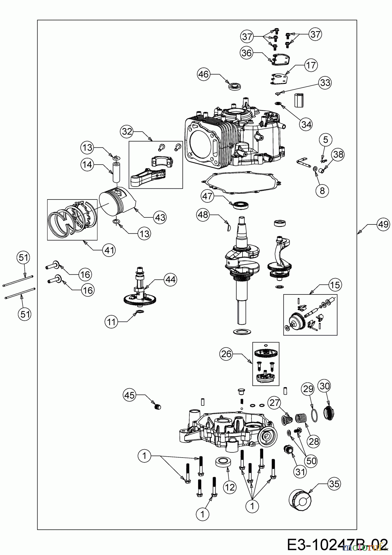 MTD-Motoren Vertikal 4P90JHE 752Z4P90JHE (2020) Rumpfmotor