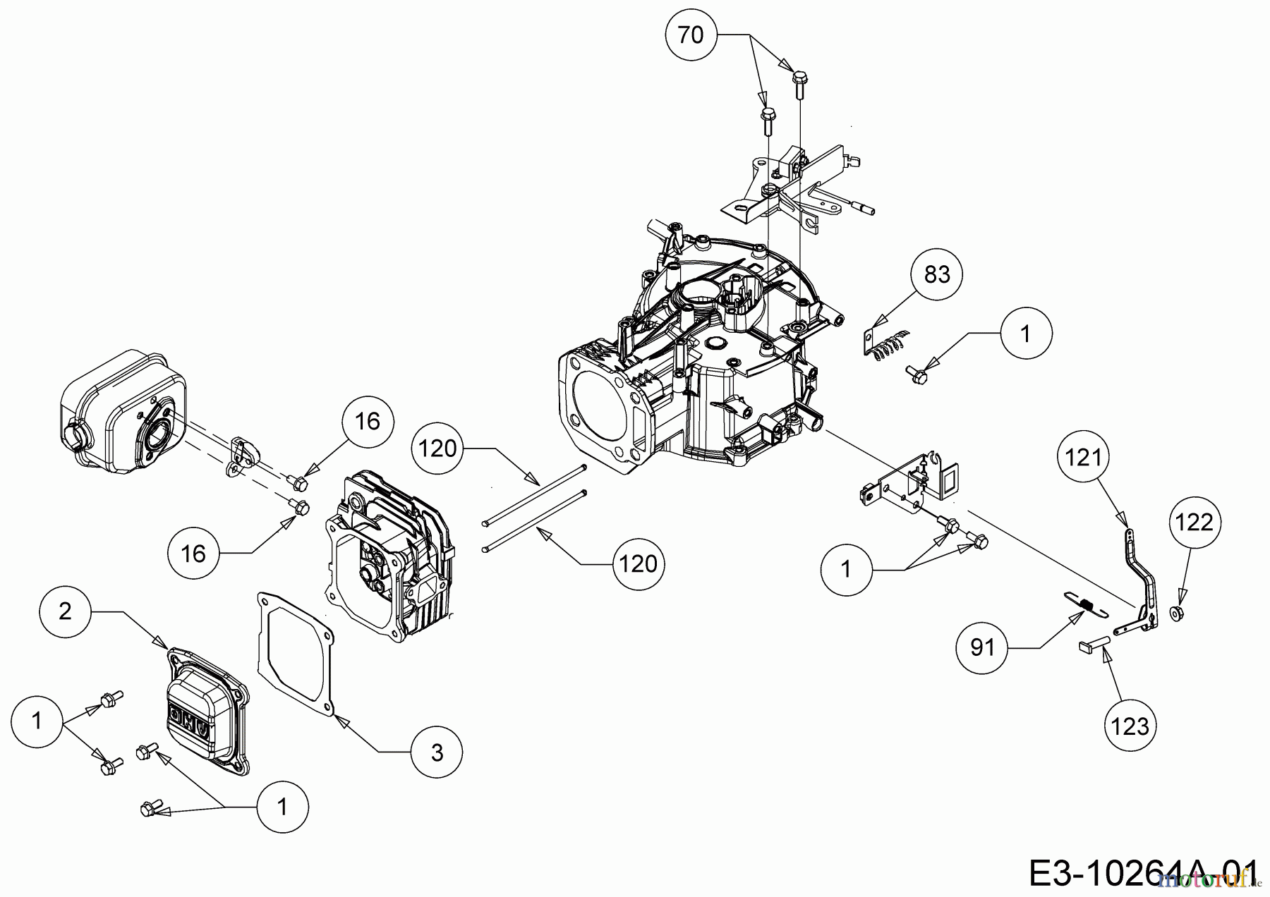 MTD-Motoren Vertikal 5X70RH 752Z5X70RH (2019) Reglerhebel, Ventildeckel