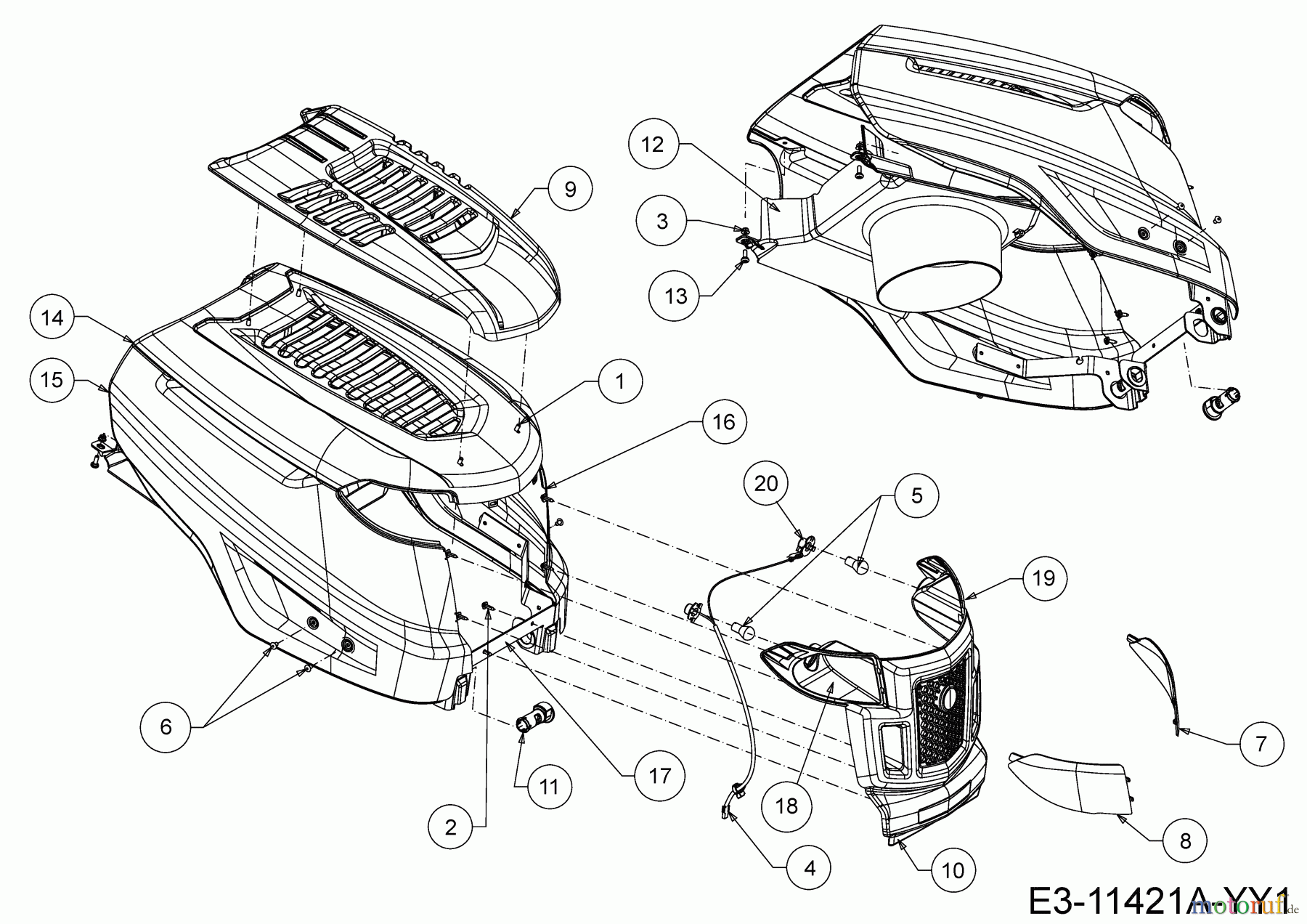 Tigara Rasentraktoren TG 222/117 HBI 13BAA1KT649 (2019) Motorhaube K-Style
