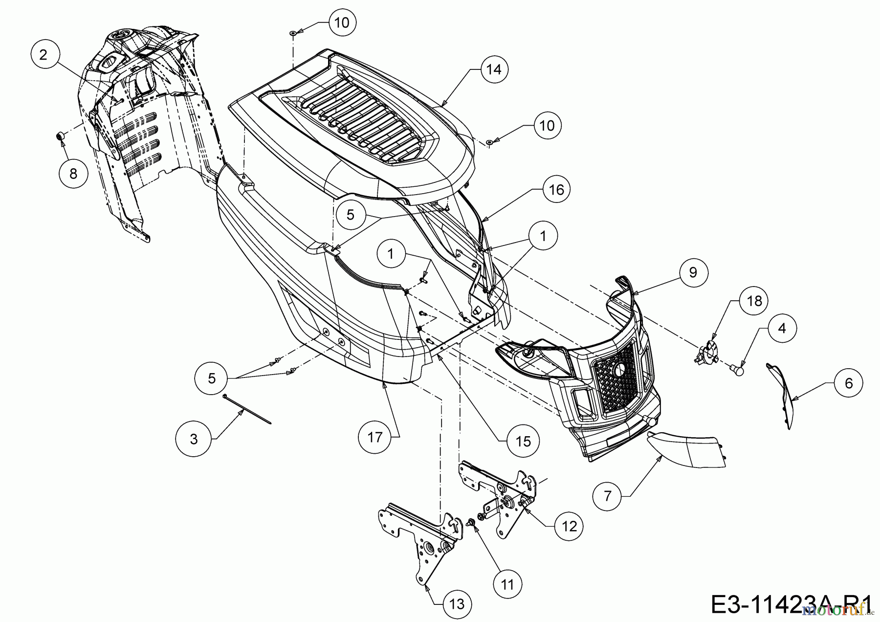 MTD Rasentraktoren LE 180/92 H 13JT71KE676 (2020) Motorhaube K-Style