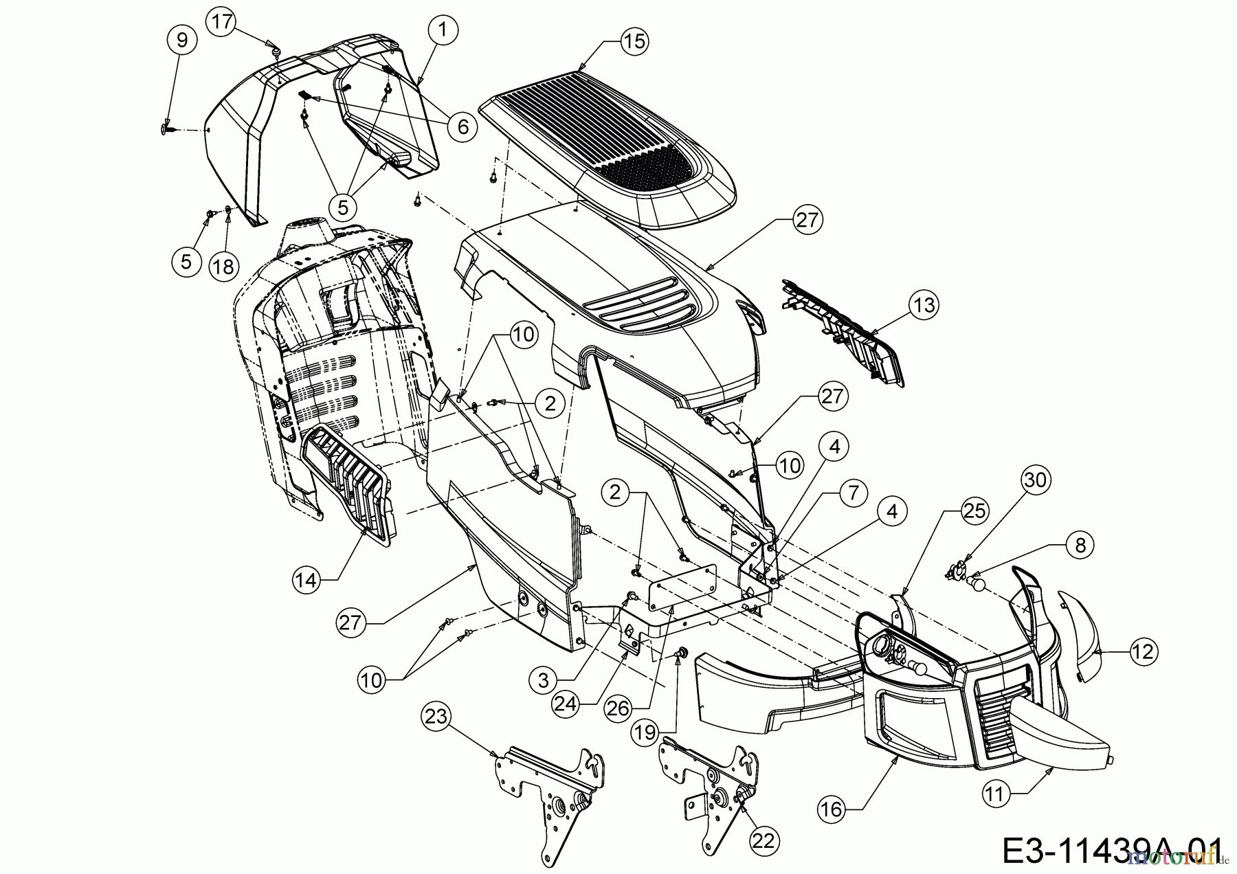 Dormak Rasentraktoren TXT 36 DK 13A776SE699 (2020) Motorhaube S-Style