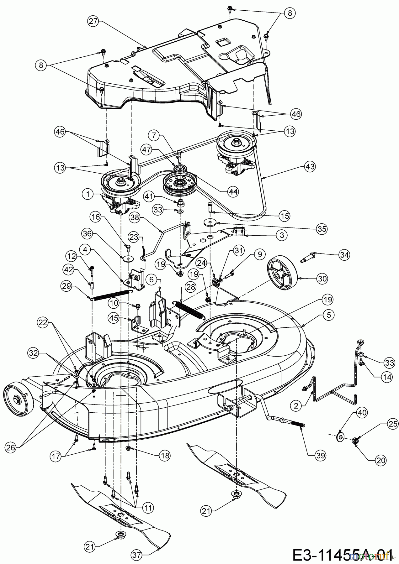 Verts Loisirs Rasentraktoren VL 96 HB 13IM79KF617 (2019) Mähwerk F (38