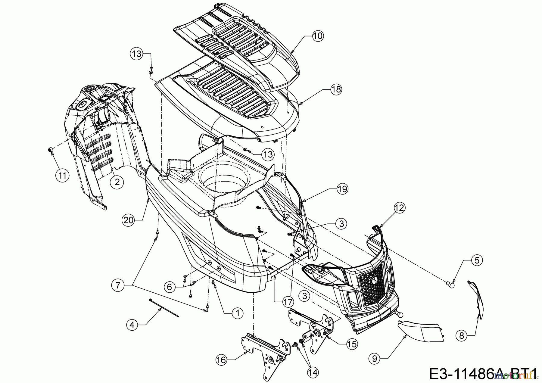 MTD Rasentraktoren LT 96 EXHB 13BM79KF682 (2019) Motorhaube K-Style