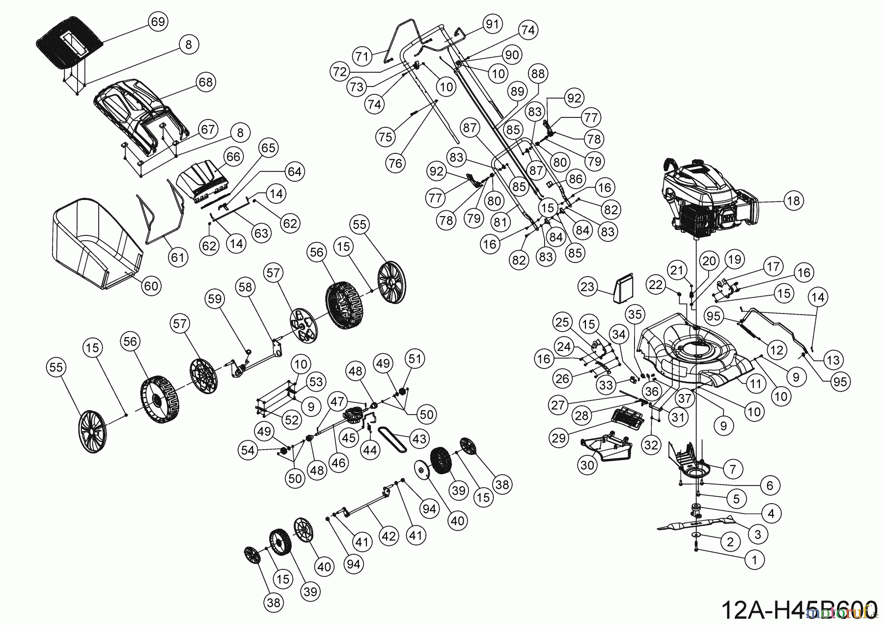 MTD Motormäher mit Antrieb Smart 46 SPBS 12A-H45B600 (2023) Grundgerät