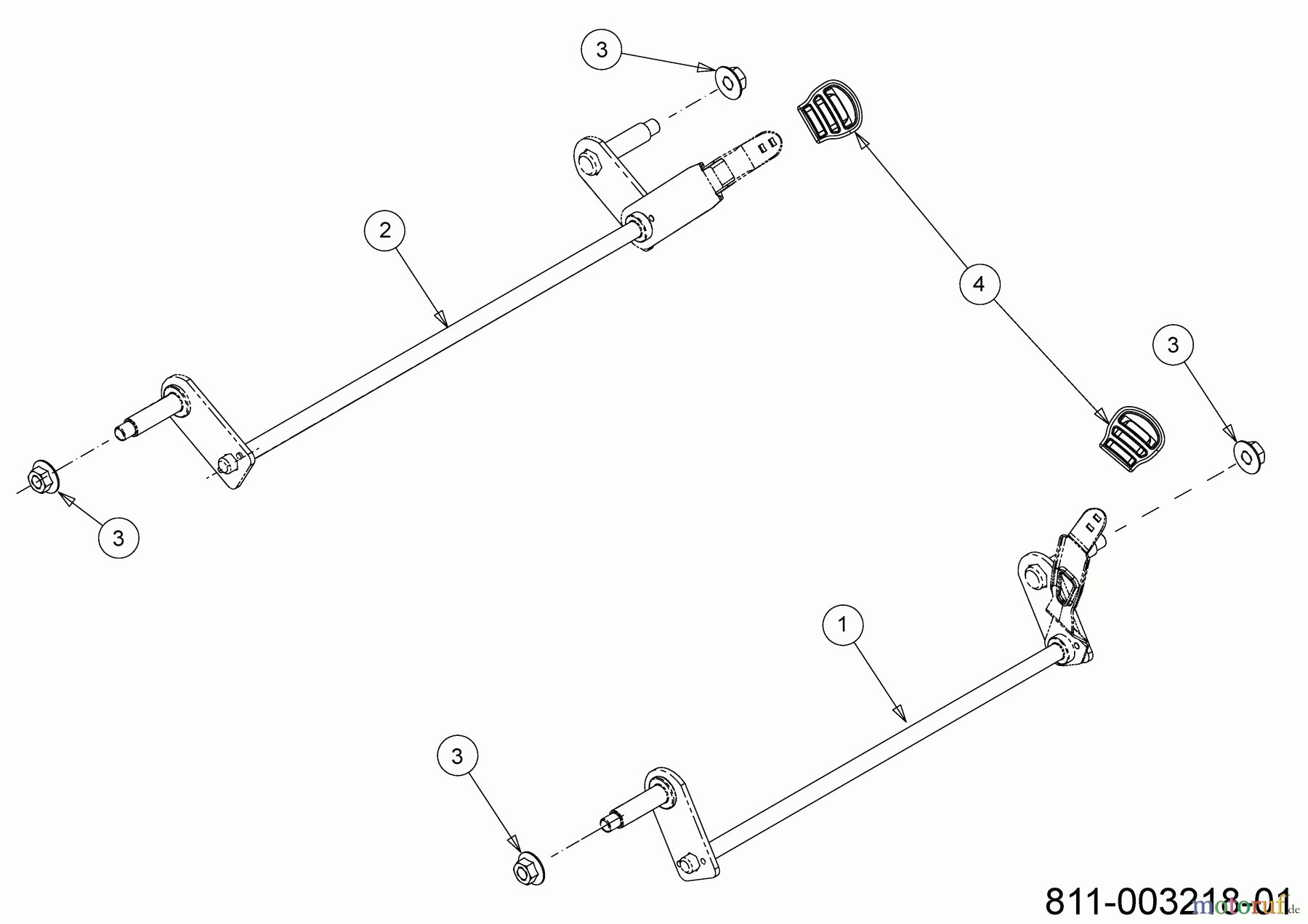  MTD Motormäher Smart 46 PO 11D-TAMG600 (2021) Achsen, Höhenverstellung