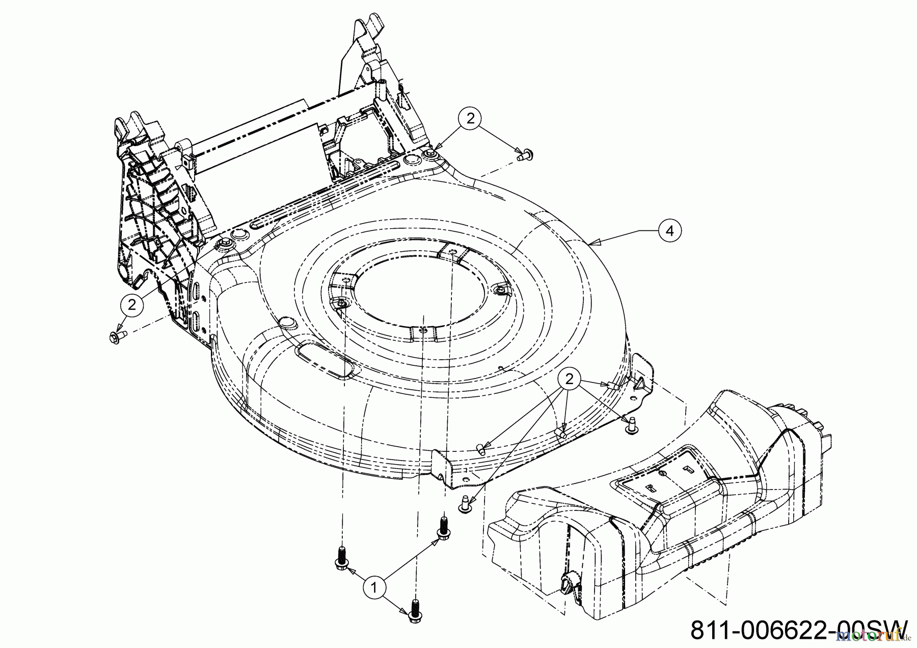 MTD Motormäher mit Antrieb BT 53 SP HW 12A-PFKC600 (2021) Mähwerksgehäuse