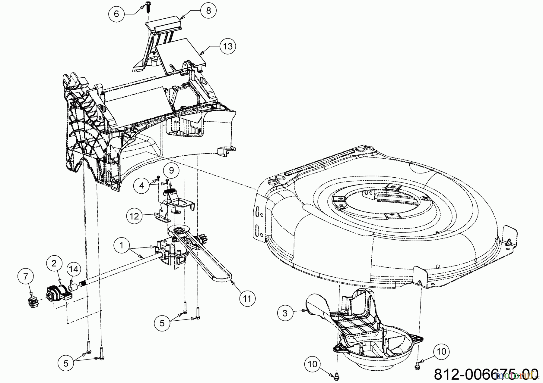 MTD Motormäher mit Antrieb Smart 46 SPBS 12D-TY5B600 (2021) Getriebe, Keilriemen