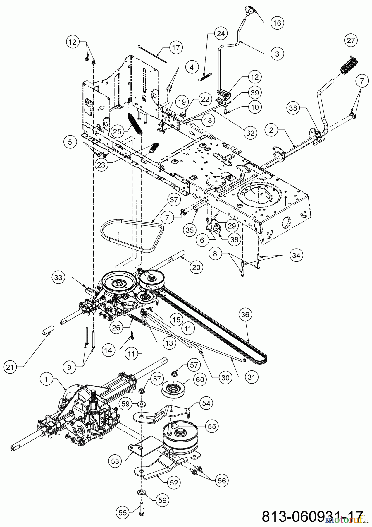 MTD Rasentraktoren MTD 96 13B7765F600 (2021) Fahrantrieb