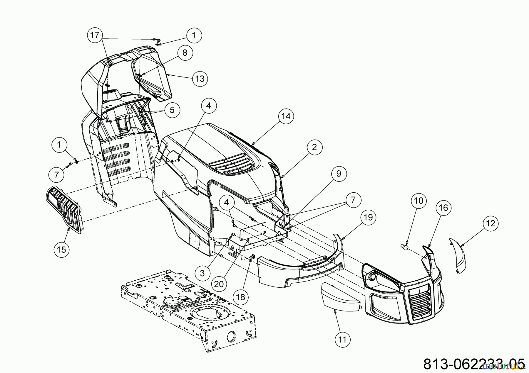 MTD Rasentraktoren Smart RG 145 13A877SS600 (2023) Motorhaube