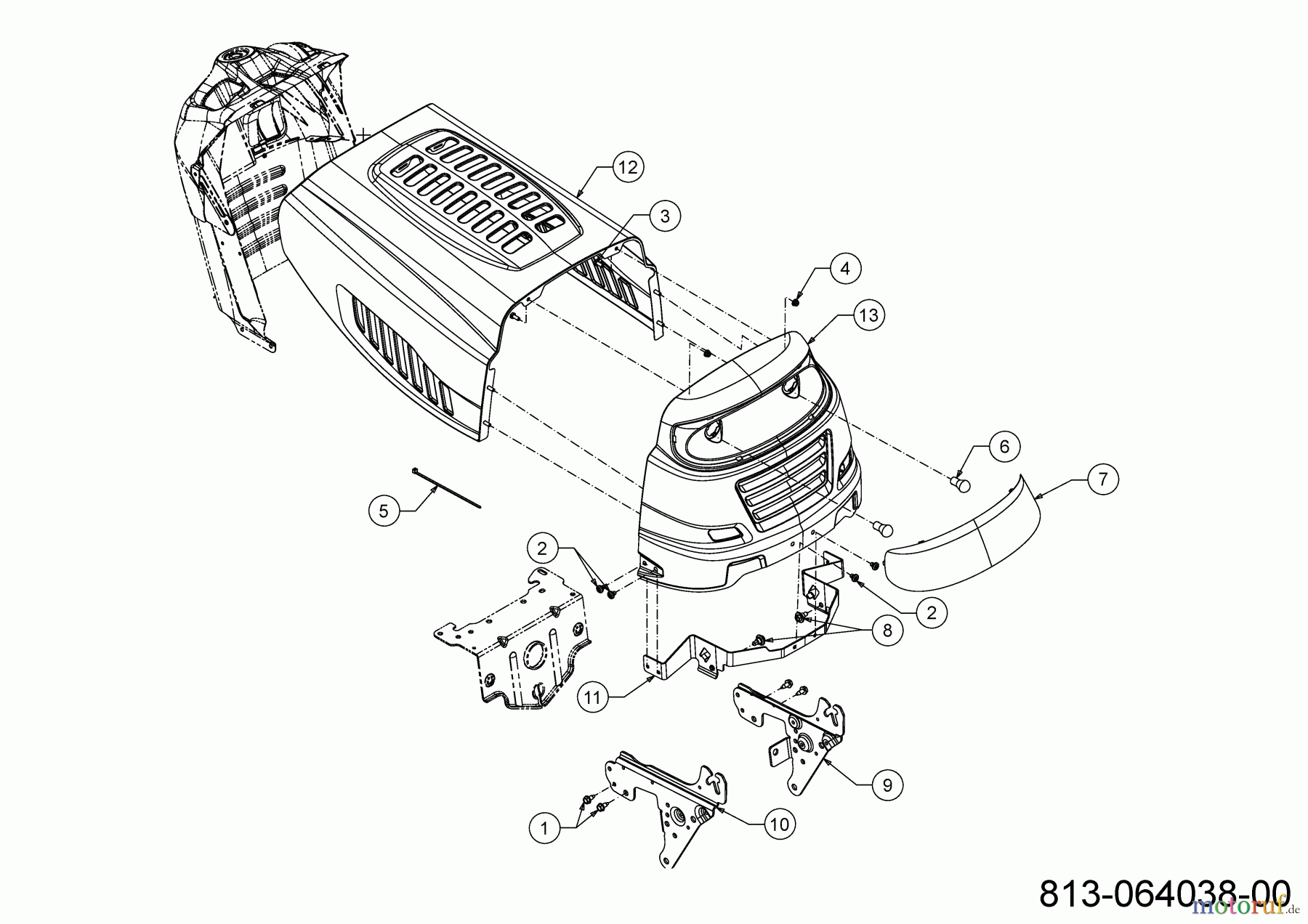 MTD Rasentraktoren MTD 96 13B7765F600 (2022) Motorhaube