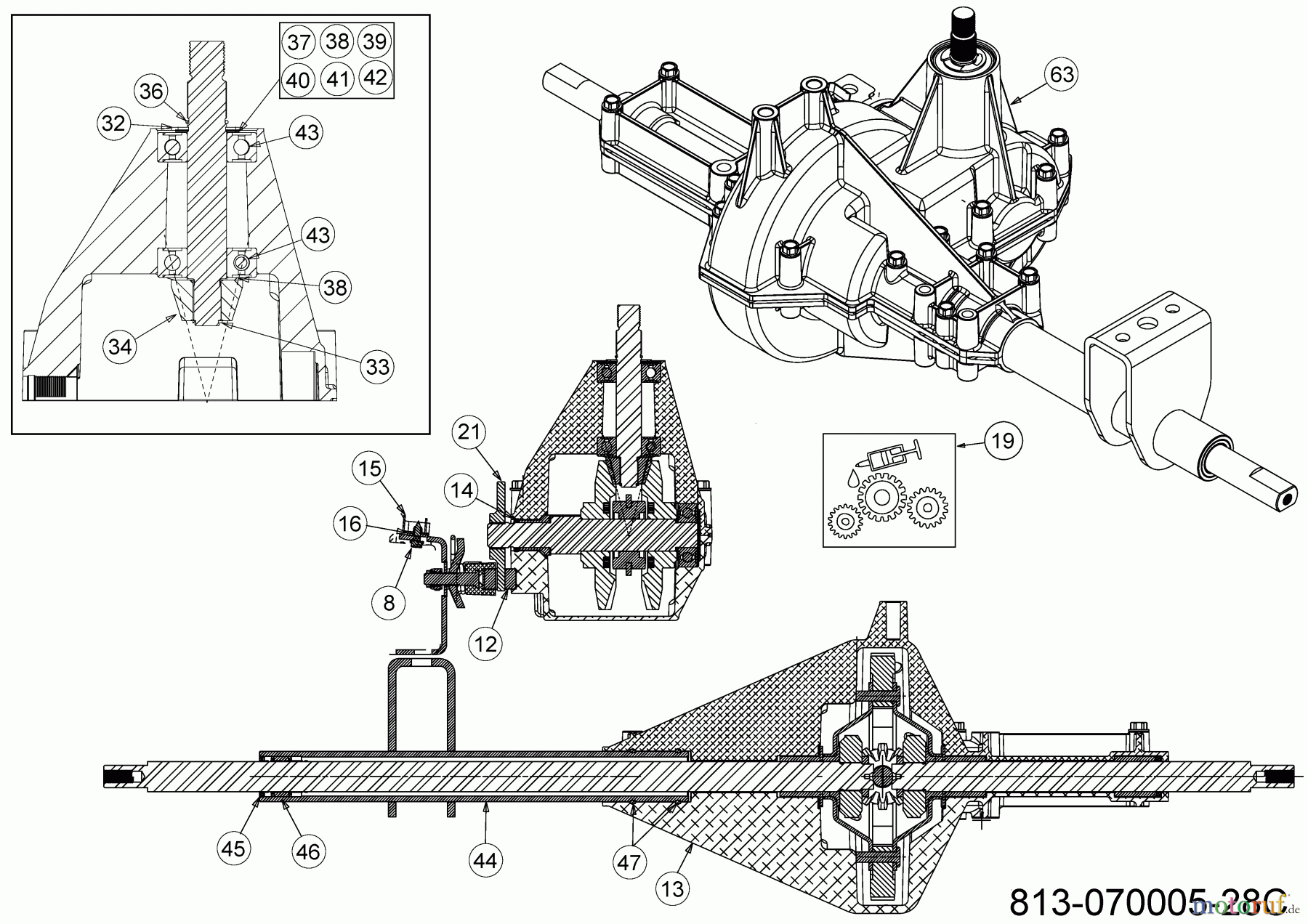 MTD Rasentraktoren Smart RE 125 13A777SE600 (2023) Getriebe 1