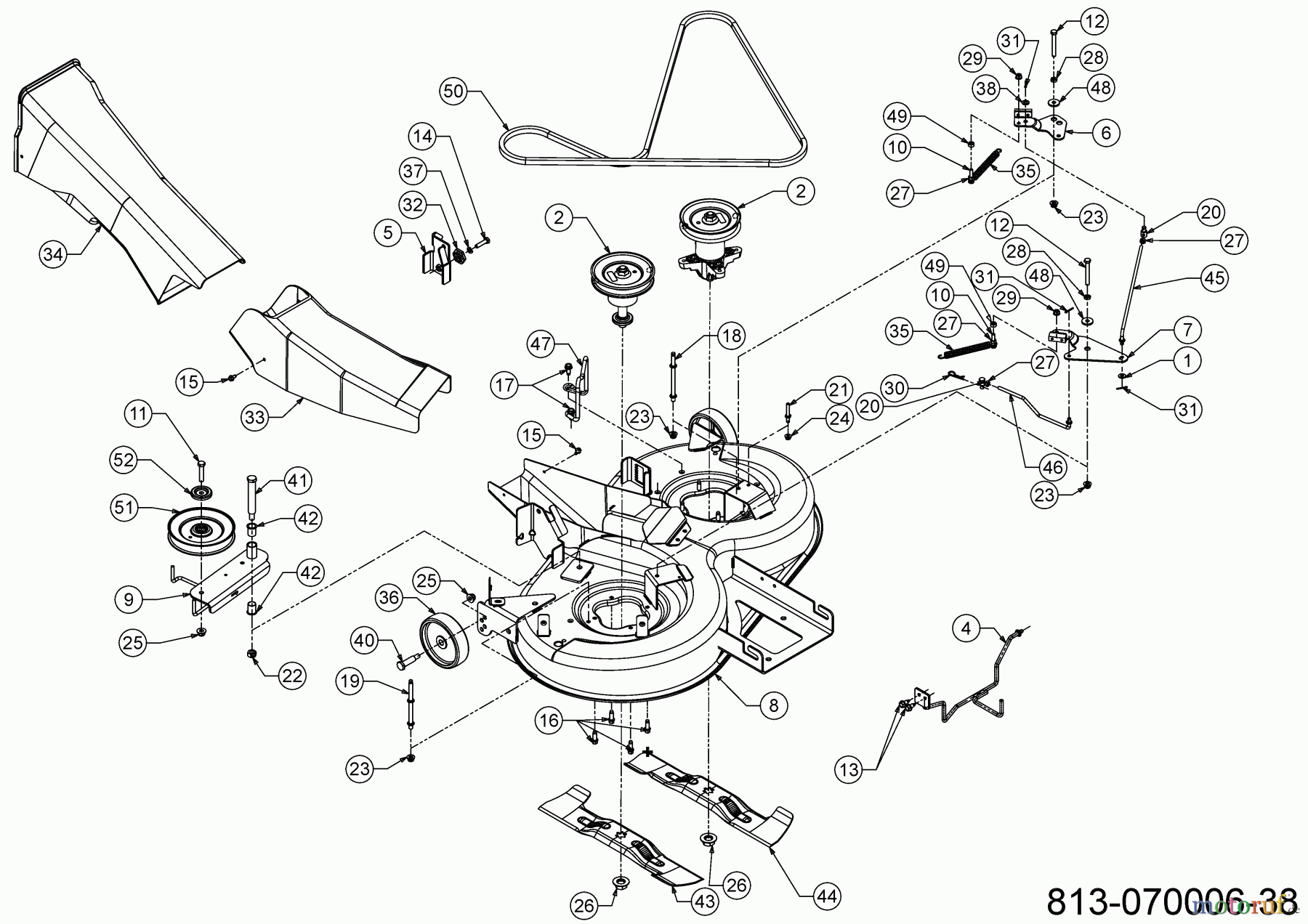 Troy-Bilt Rasentraktoren BRONCO 92T-R 13A871BE609 (2023) Mähwerk 92cm