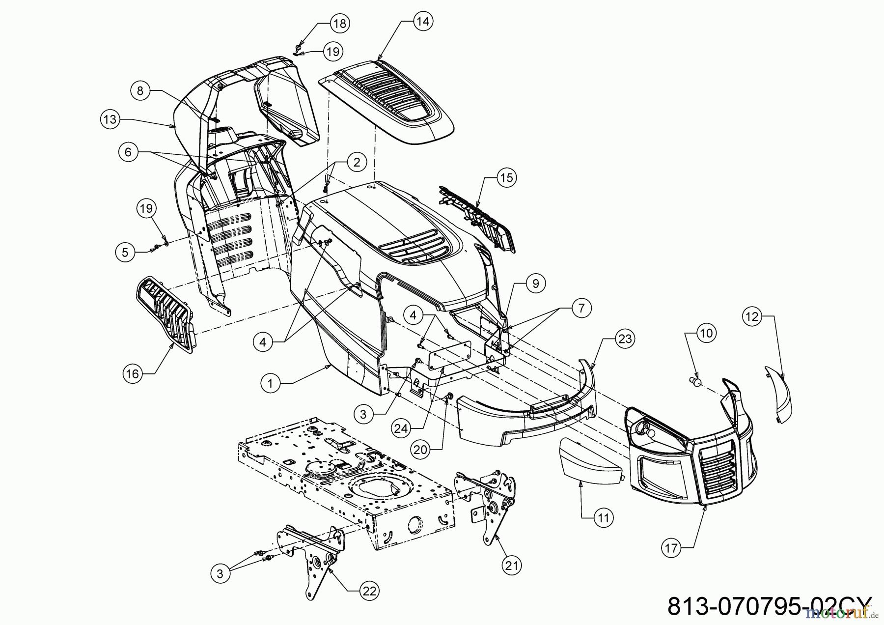 Bestgreen Rasentraktoren BG PRO 92 HRBK 13DM71SE655 (2022) Motorhaube