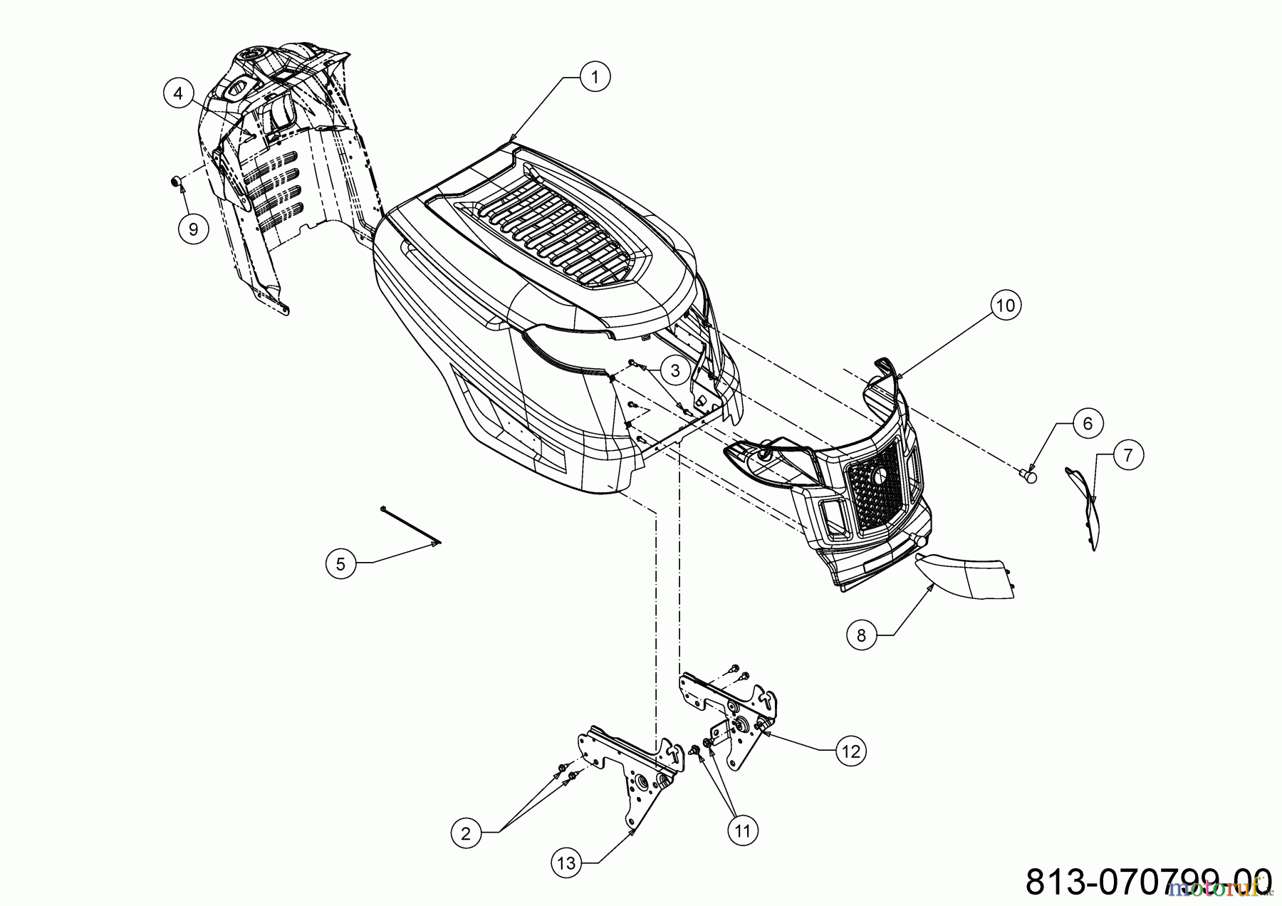 MTD Rasentraktoren Smart RF 125 13B776KF600 (2022) Motorhaube
