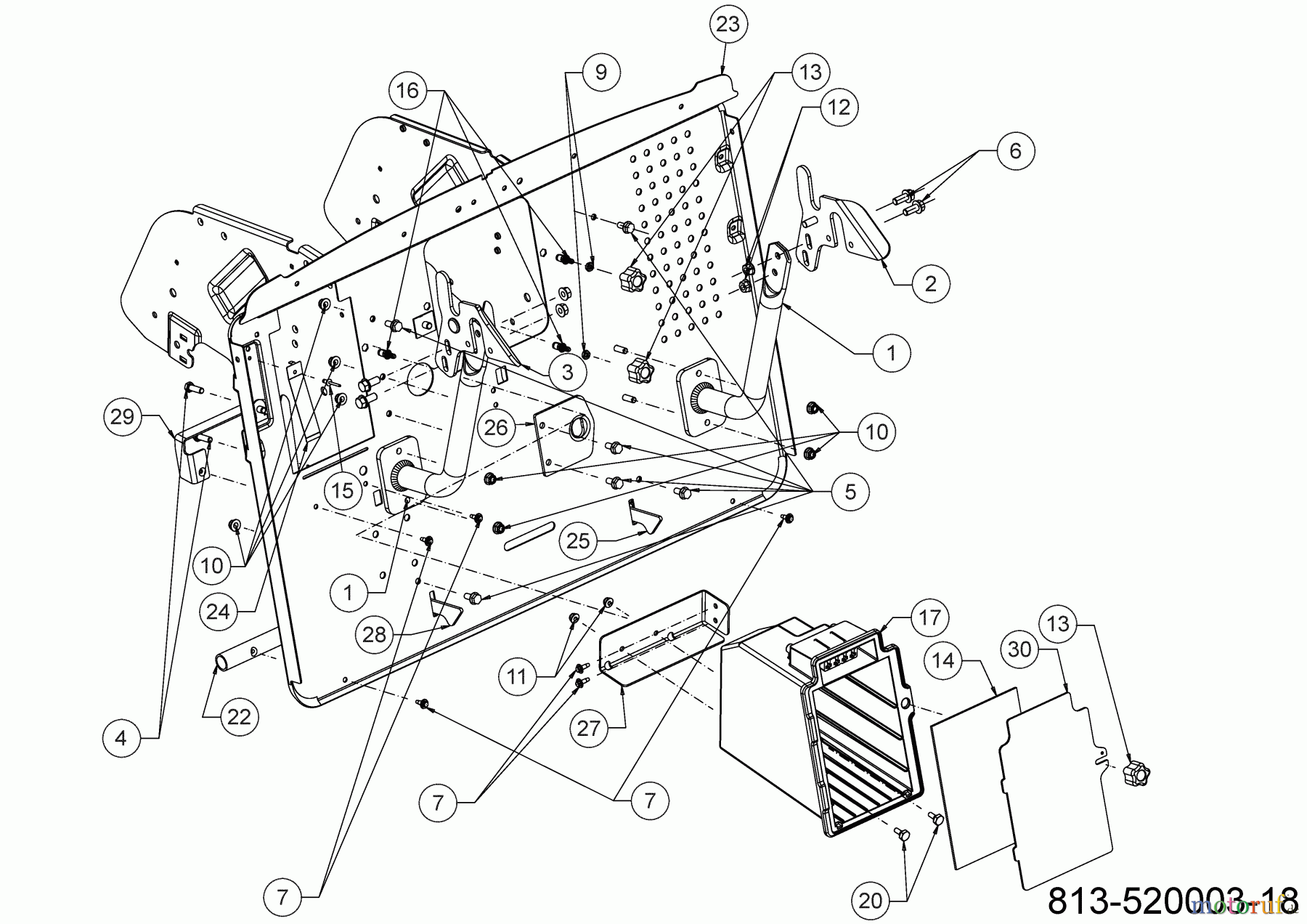 Black Edition Rasentraktoren 285-106 TWIN KH 13AFA1KR615 (2022) Heckplatte, Batteriekasten, Sperrklinken Grasfangsack
