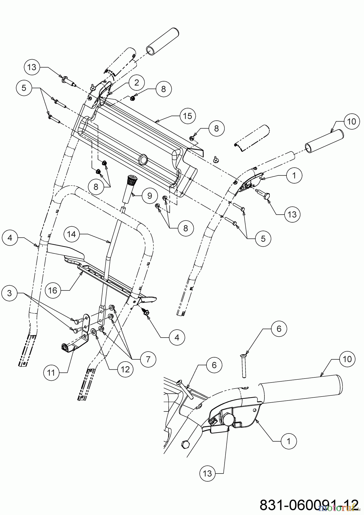 MTD Schneefräsen SMART M 61 31B-6BC2678 (2022) Armaturenbrett, Handhebel